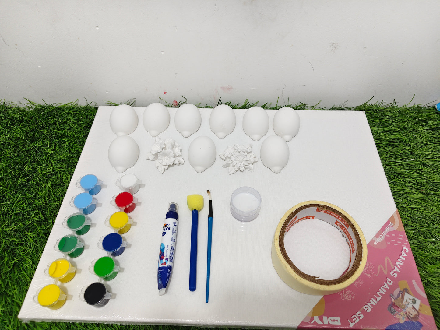 Canvas lemon painting kit with 12*16 inch canvas