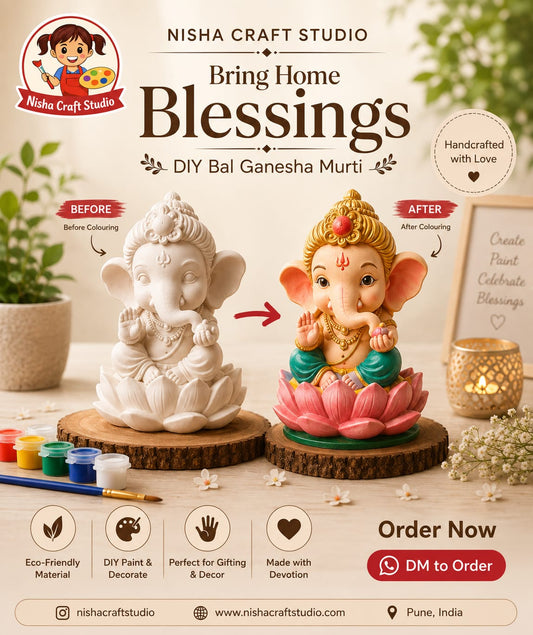 Bal Ganesh ( louts ganesha ) pack 1 with colour and brush