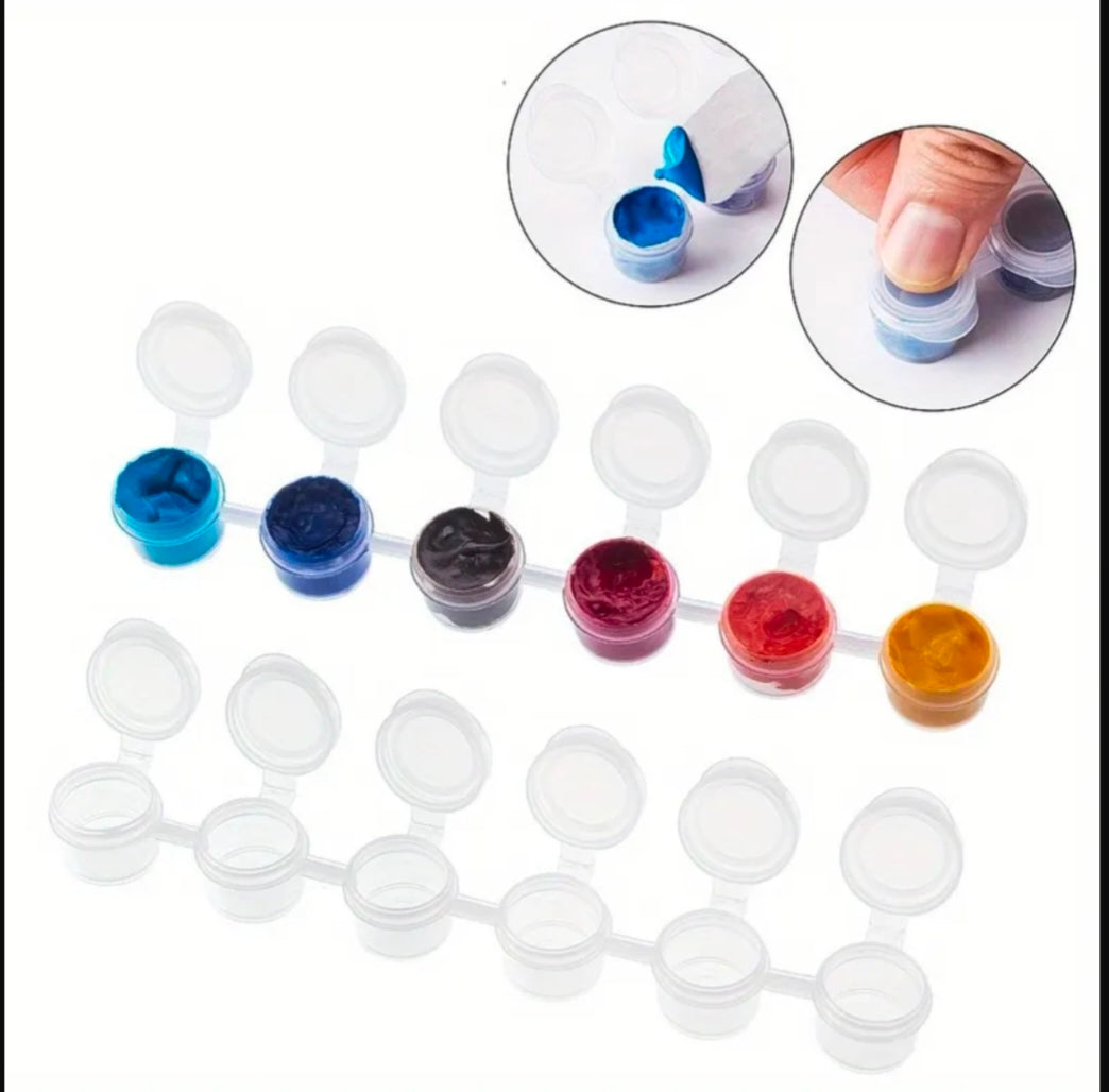 Empty Paint Pots, 3ml, 6 Strips