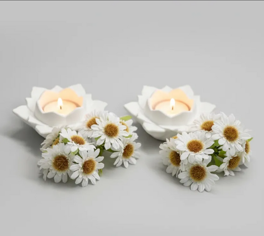 Lotus candle holder pack of 2