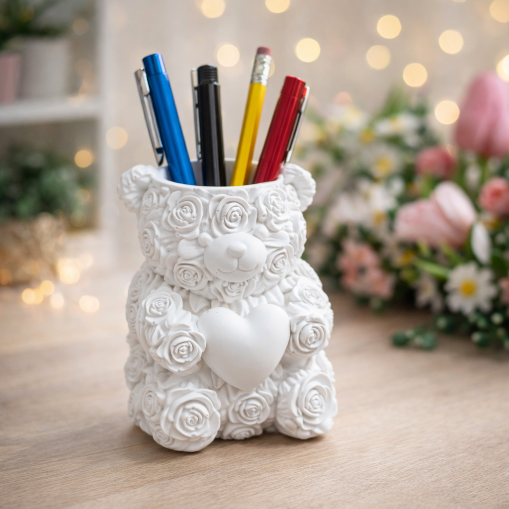 Teddy pen stand DIY painting