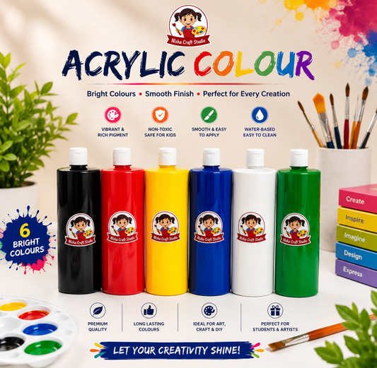 6 Acrylic colour each bottle 500ml