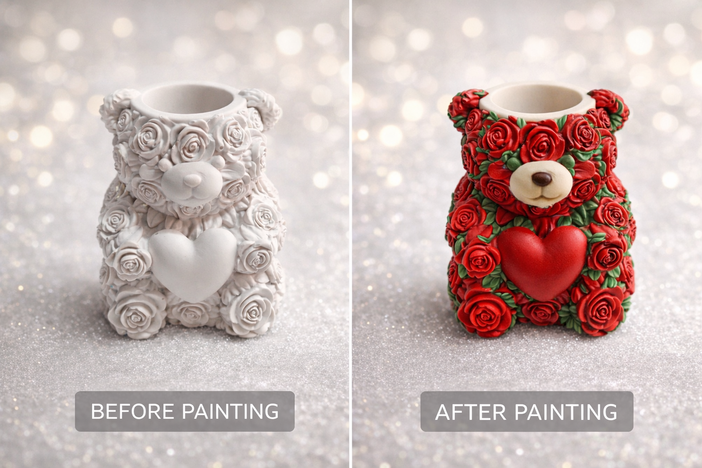 Teddy pen stand DIY painting