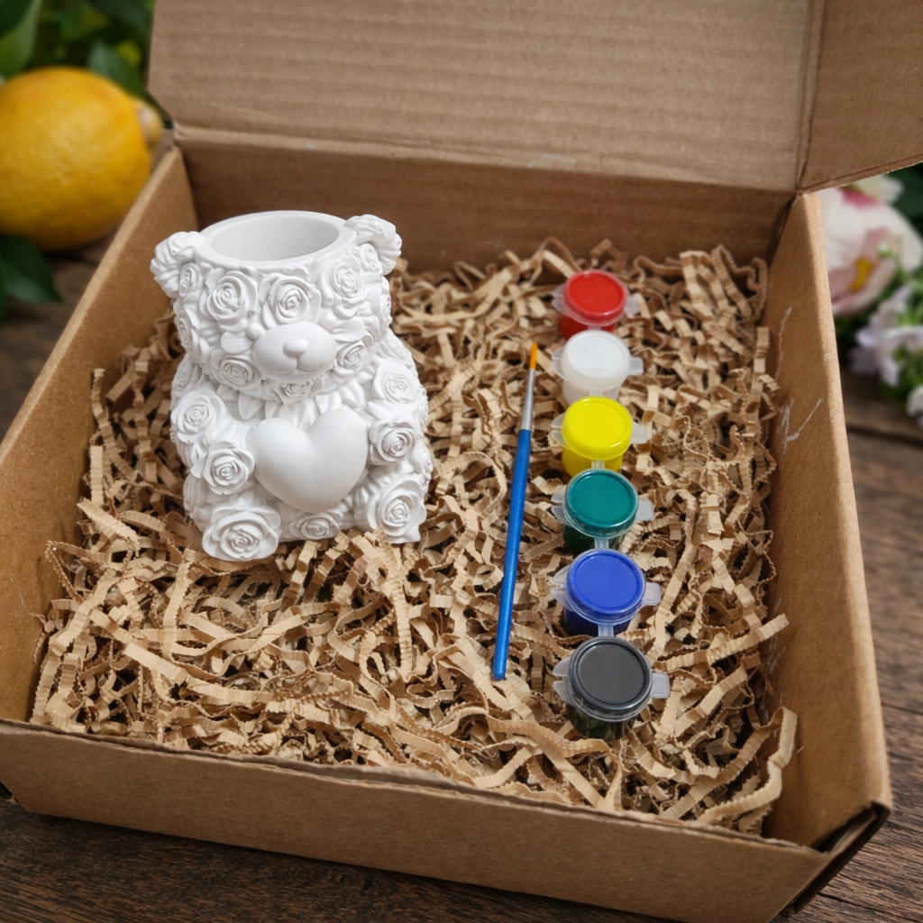 Teddy pen stand DIY painting