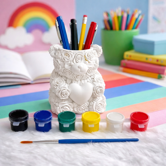 Teddy pen stand DIY painting