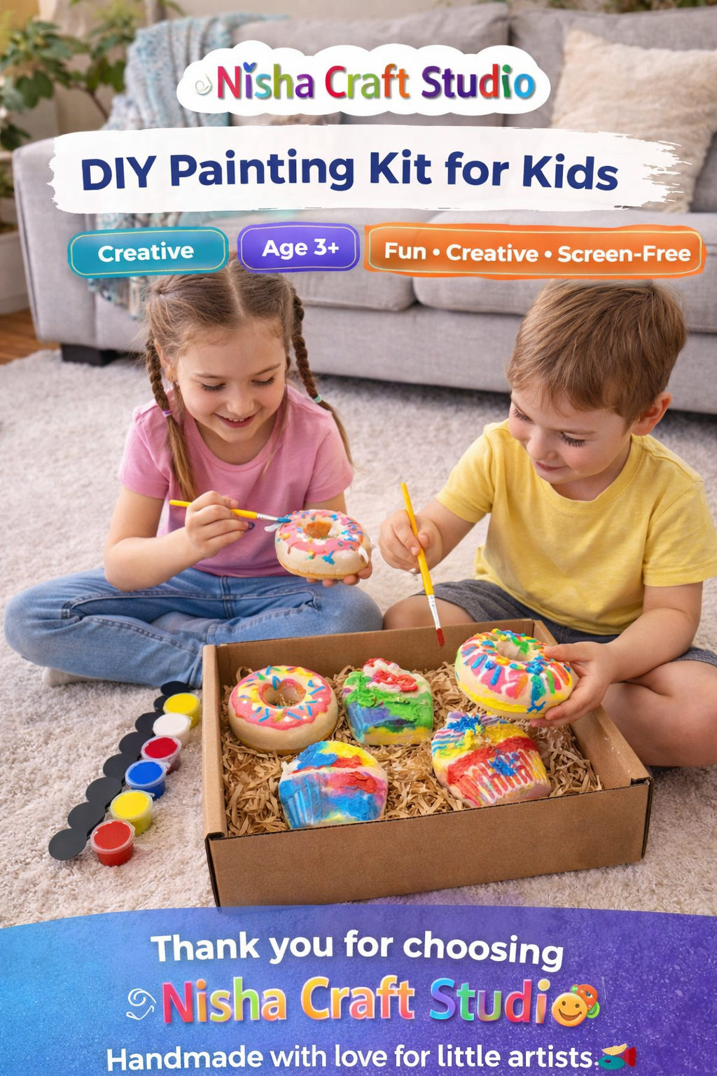 Cupcakes and doughnut painting kit