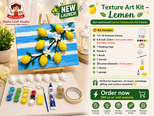 Canvas lemon painting kit with 12*16 inch canvas