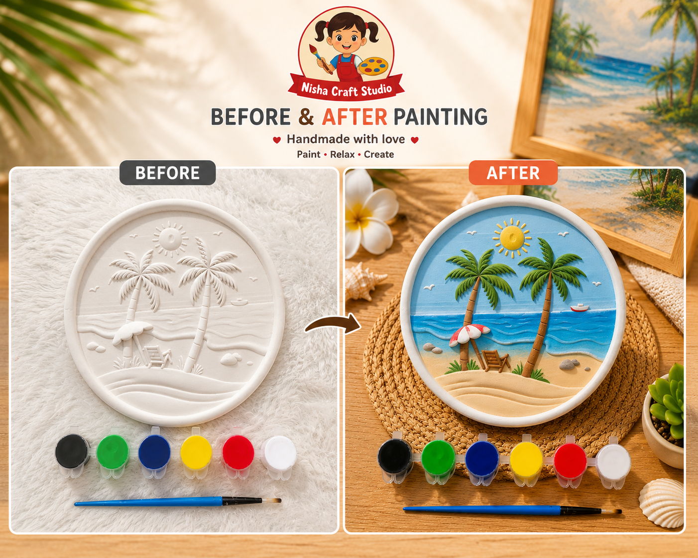Beach theme painting kit