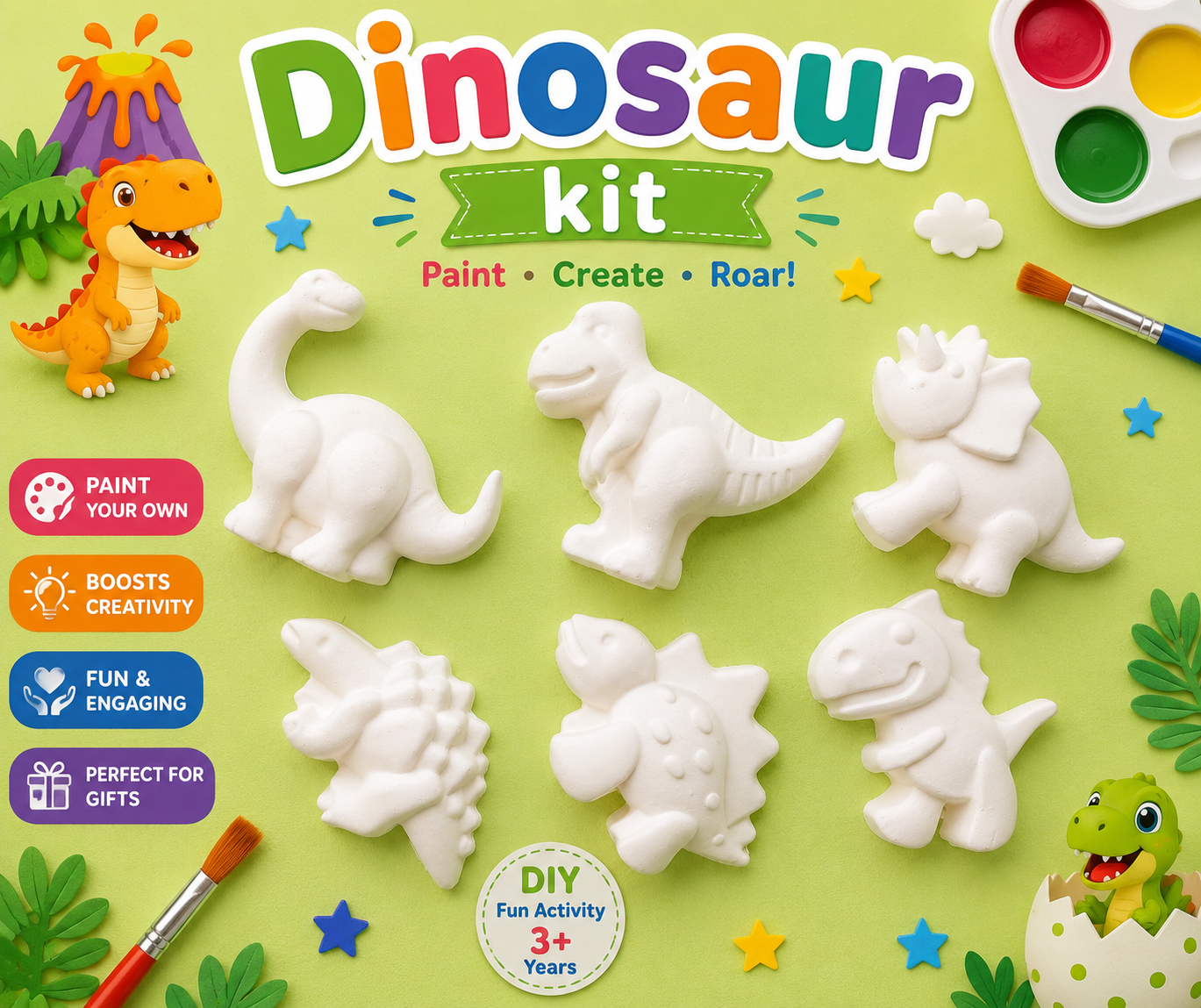 Dinosaur concrete painting kit